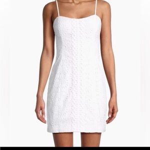 Lilly Pulitzer Shelli DREES White Eyelet Spaghetti Strap Mini Dress